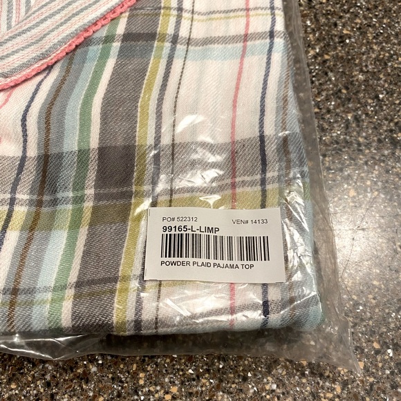 Sundance Powder Plaid Pajama Button Down Top - NWT - Picture 7 of 7